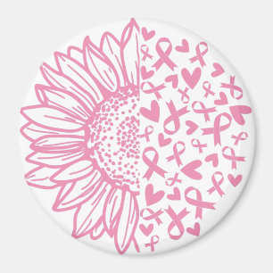 Rosa Ribbon Breast Cancer Awareness Solros Magnet