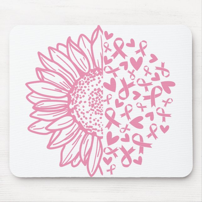 Rosa Ribbon Breast Cancer Awareness Solros Musmatta (Framsidan)