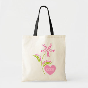 Rosa Ribbon Breast Cancer Awareness Survivor Tygkasse