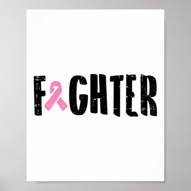 Rosa Ribbon Breast Cancer Awareness Warrior Gift Poster (Framsidan)