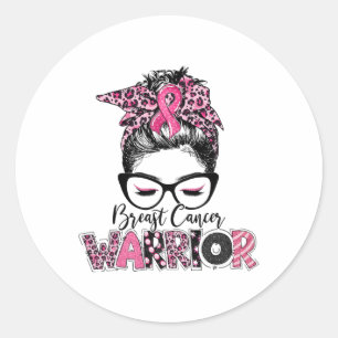 Rosa Ribbon Breast Cancer Awareness Warrior Mes Runt Klistermärke