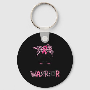Rosa Ribbon Breast Cancer Awareness Warrior Messy Nyckelring