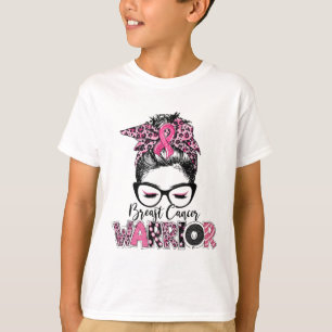 Rosa Ribbon Breast Cancer Awareness Warrior Messy T Shirt