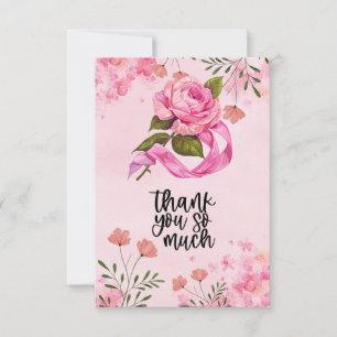 Rosa Ribbon Breast Cancer Awareness with Flowers Tack Kort