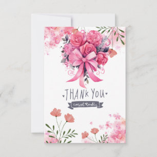 Rosa Ribbon Breast Cancer Awareness with Flowers Tack Kort