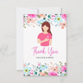 Rosa Ribbon Breast Cancer Awareness with Flowers Tack Kort