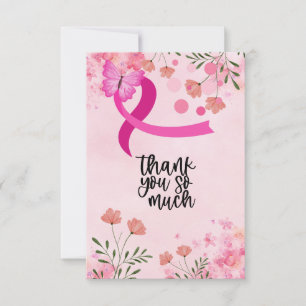 Rosa Ribbon Breast Cancer Awareness with Flowers Tack Kort