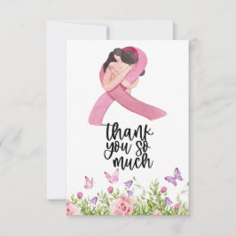 Rosa Ribbon Breast Cancer Awareness with Flowers Tack Kort