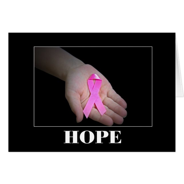Rosa Ribbon Breast Cancer Hope OBS Kort (Framsidan Horizontal)