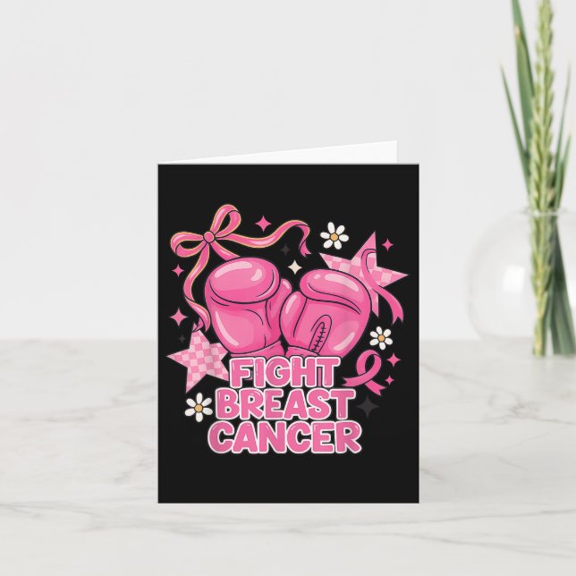Rosa Ribbon Breast Cancer -  Kort (Framsida)