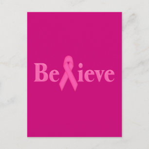 Rosa Ribbon Breast Cancer Tro Vykort