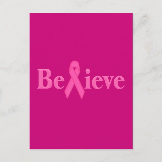 Rosa Ribbon Breast Cancer Tro Vykort (Framsida)
