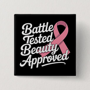 Rosa Ribbon Breast Cancer Warrior Survivor Fighter Knapp