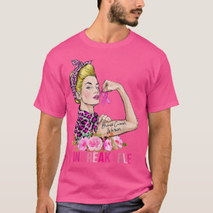 Rosa Ribbon Breast Cancer Warrior Unbryable Leop T Shirt
