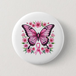 Rosa Ribbon Butterfly Breast Cancer Awareness Knapp