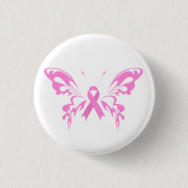 Rosa Ribbon Butterfly Breast Cancer | PIN-knapp Knapp