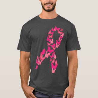 Rosa Ribbon Butterfly Cute Breast Cancer Awareness T Shirt