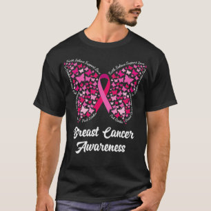 Rosa Ribbon Butterfly for Women Breast Cancer Awar T Shirt