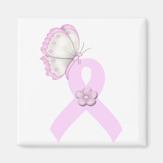 Rosa Ribbon Butterfly Magnet