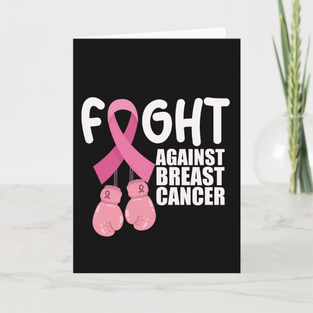 Rosa Ribbon Cancer Awareness Breast Cancer Fight Tack Kort (Framsida)