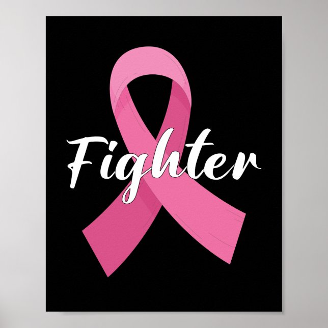 Rosa Ribbon Cancer Awareness Breast Cancer Fighter Poster (Framsidan)