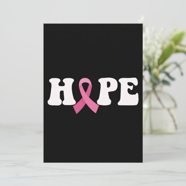 Rosa Ribbon Cancer Awareness Breast Cancer Hope Inbjudningar (Stående Fram)