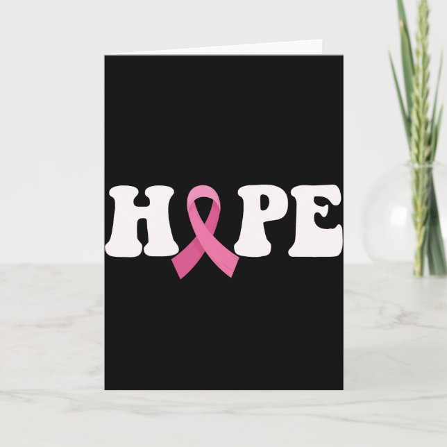 Rosa Ribbon Cancer Awareness Breast Cancer Hope Tack Kort (Framsida)