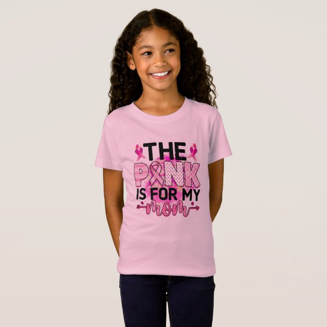 Rosa Ribbon Cancer Awareness Survivor T Shirt (Hel framsida)