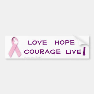 Rosa Ribbon Cancer Bumper Sticker Bildekal