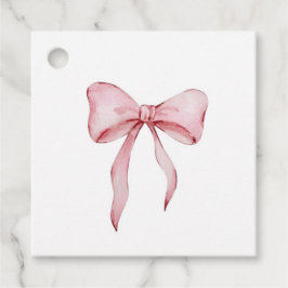 Rosa Ribbon Charm Gåvor Etiketter