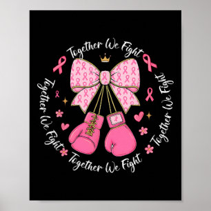 Rosa Ribbon Coquette Bow Boxing Handskar Breast Ca Poster