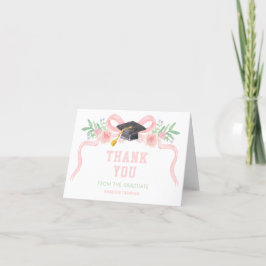 Rosa Ribbon Coquette Studenten Tack Kort