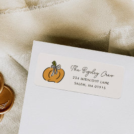 Rosa Ribbon Cottagecore Pumpkin Returadress Returadress Etikett