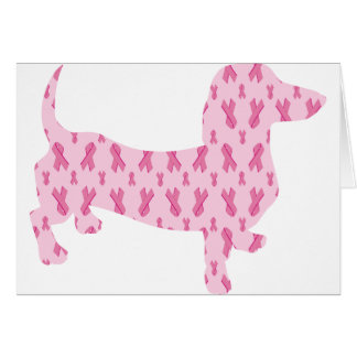Rosa Ribbon Dachshund Hälsningskort