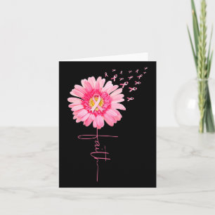 Rosa Ribbon Daisy Faith - Breast Cancer Awareness Kort