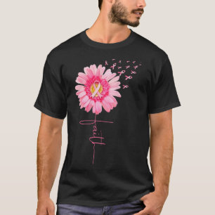 Rosa Ribbon Daisy Faith - Breast Cancer Awareness T Shirt