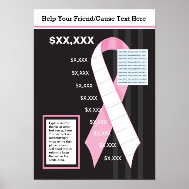 Rosa Ribbon Effort Gage Poster (Framsidan)