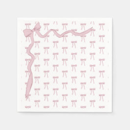 Rosa Ribbon Elegant Baby Shower Pappersservett