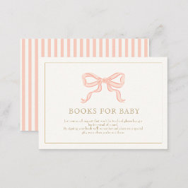 Rosa Ribbon elegant Minimalist Bokar för baby Tilläggskort