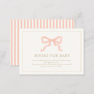 Rosa Ribbon elegant Minimalist Bokar för baby Tilläggskort