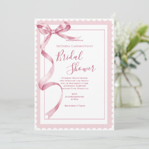 Rosa Ribbon Elegant Möhippa Inbjudningar