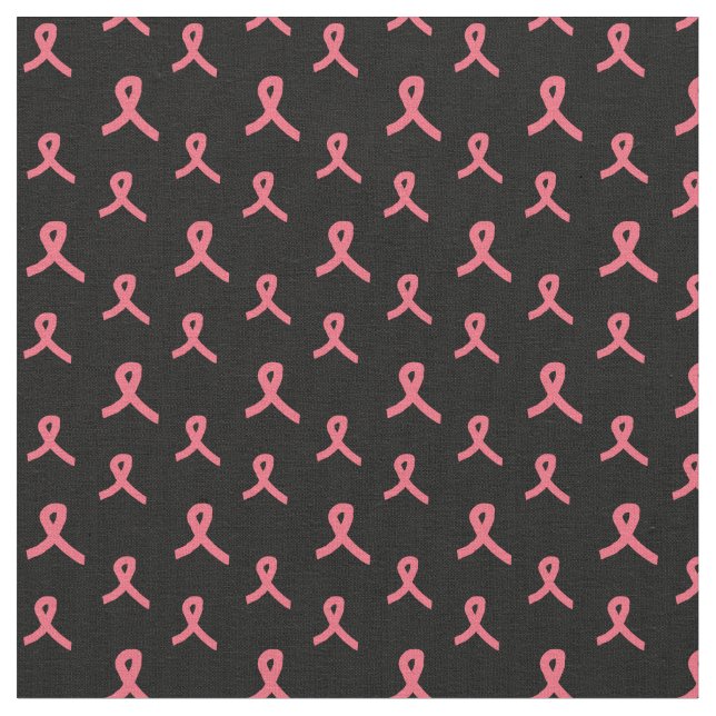 Rosa Ribbon Fabric på Black Tyg (Närbild)