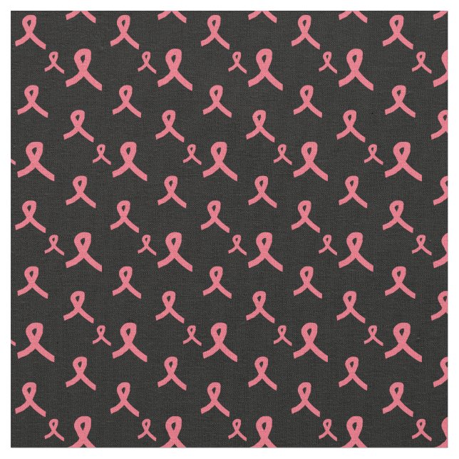 Rosa Ribbon Fabric på Black Tyg (Närbild)