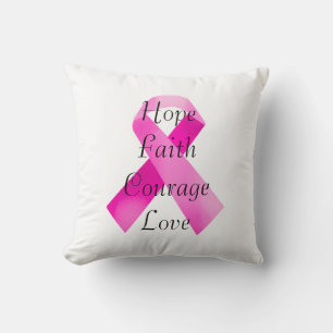 Rosa Ribbon Faith Dekorativ kudde