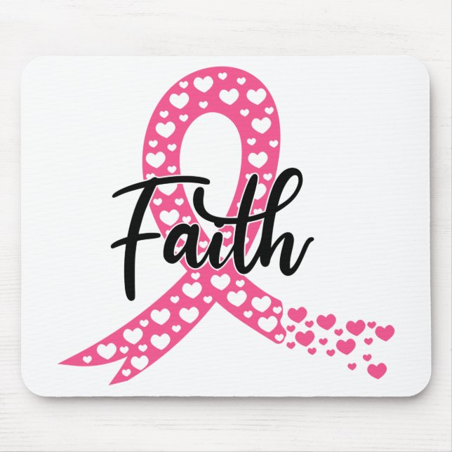 Rosa Ribbon Faith Fighter Warrior Breast Cancer Musmatta (Framsidan)