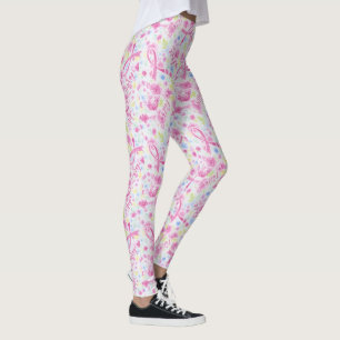 Rosa Ribbon Faith Hope Courage Kärlek Breast Canc Leggings