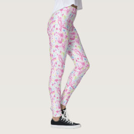 Rosa Ribbon Faith Hope Courage Kärlek Breast Cance Leggings