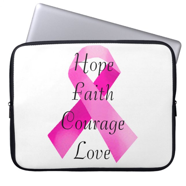 Rosa Ribbon Faith Laptop sleeve (Framsidan)