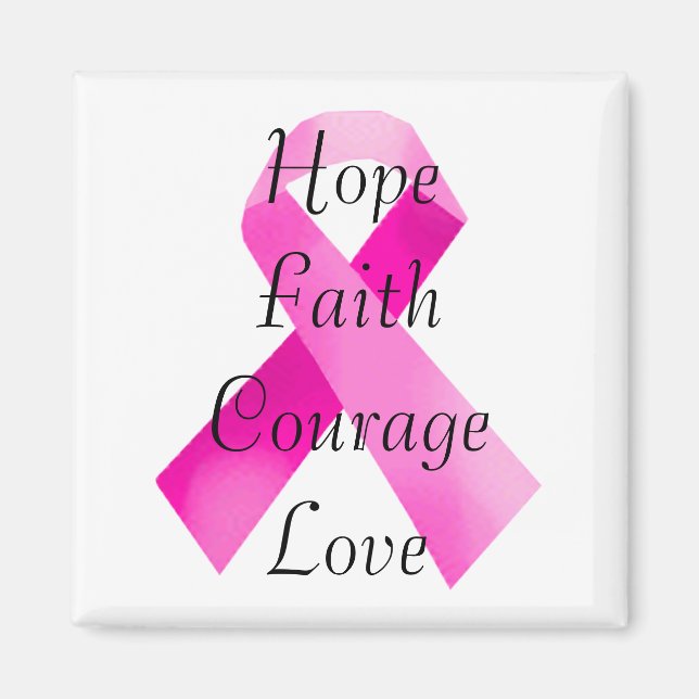 Rosa Ribbon Faith Magnet (Framsidan)