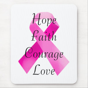 Rosa Ribbon Faith Mouse Pad Musmatta